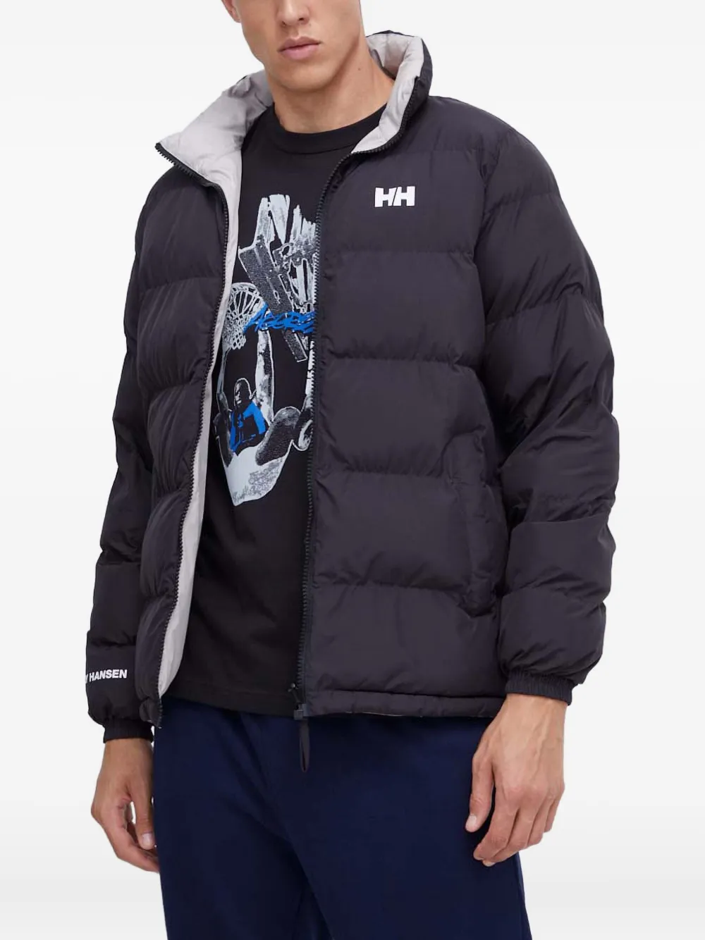 Helly Hansen Donsjack met logo Grijs