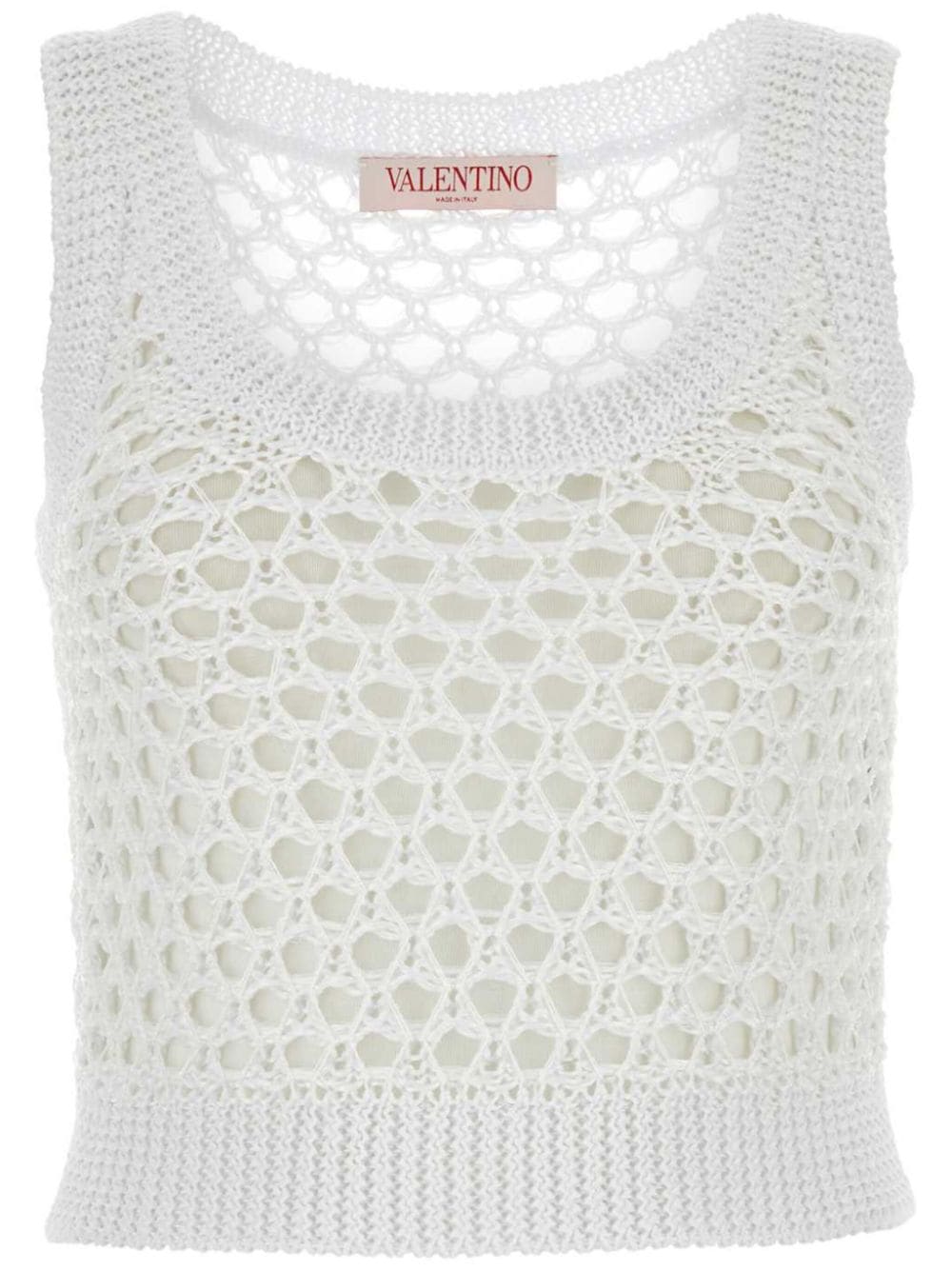 Valentino Garavani cropped knitted top - Bianco