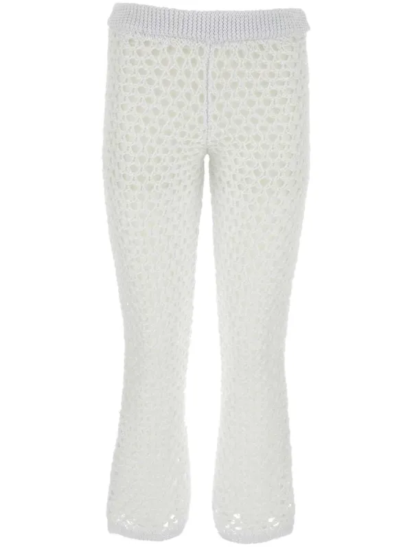 Valentino Garavani Viscose, Lurex and Sequin Pants in White