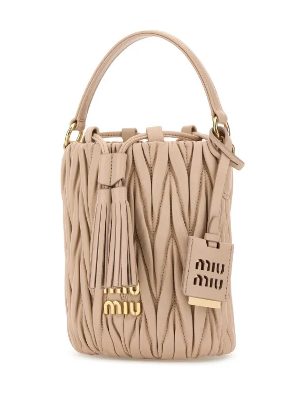 【関税&送料込】Miu Miu Secchiello In Pelle Con Logo Borsa Secchiello Miu Miu