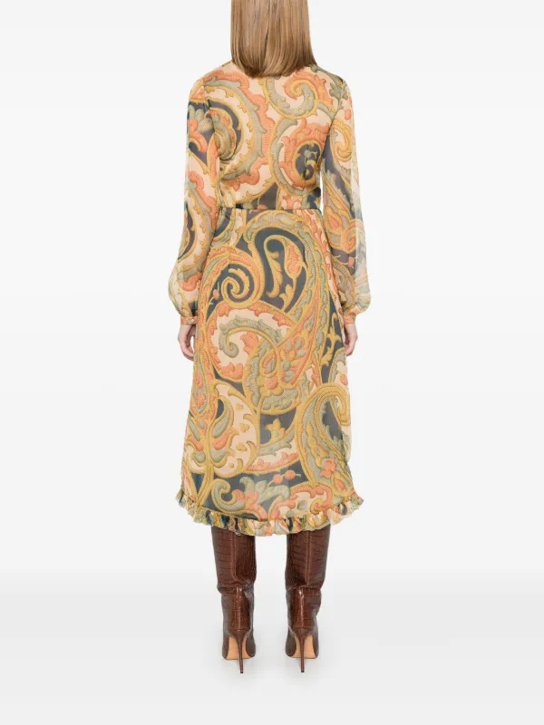 knee length dresses for ladies Carmel Paisley Dress  Jennafer Grace