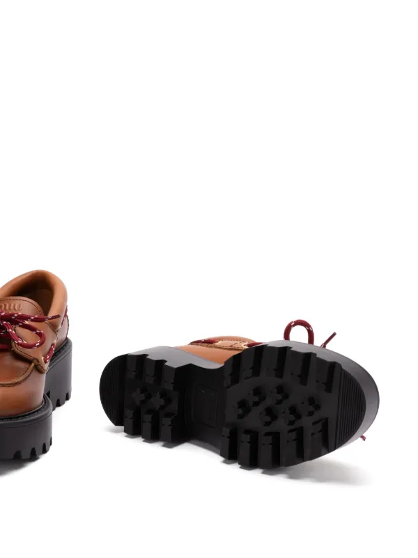 Miu Miu Leather Loafers | Brown | FARFETCH