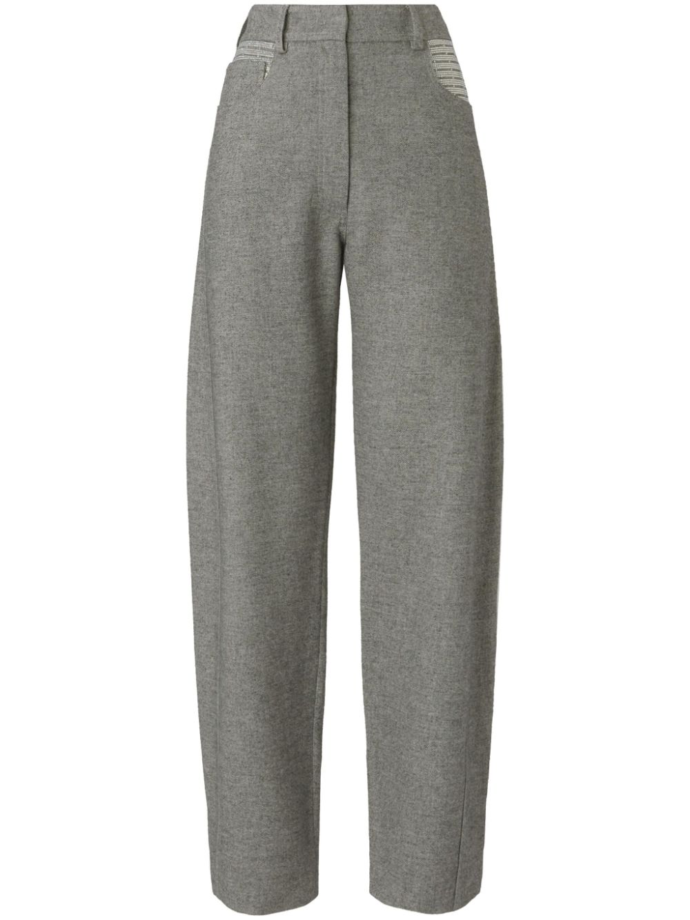 Genny mélange-effect trousers - Grey