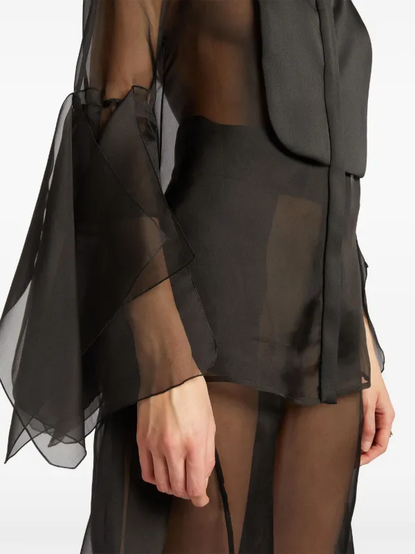 Genny Sheer Blouse | Black | FARFETCH