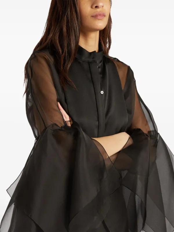 Genny Sheer Blouse | Black | FARFETCH