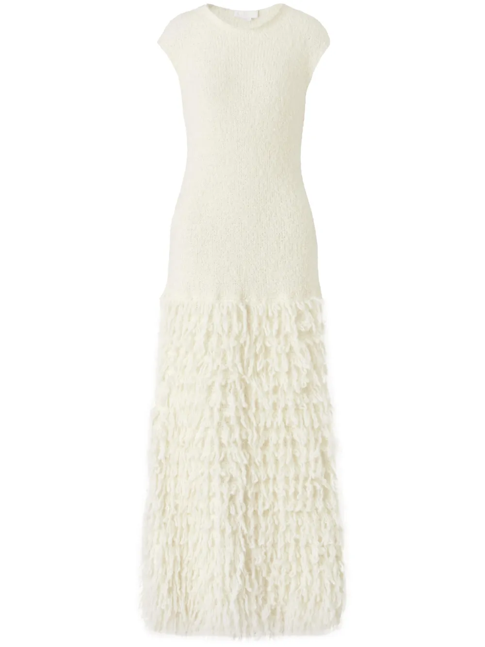 Genny chunky-knit maxi dress - White