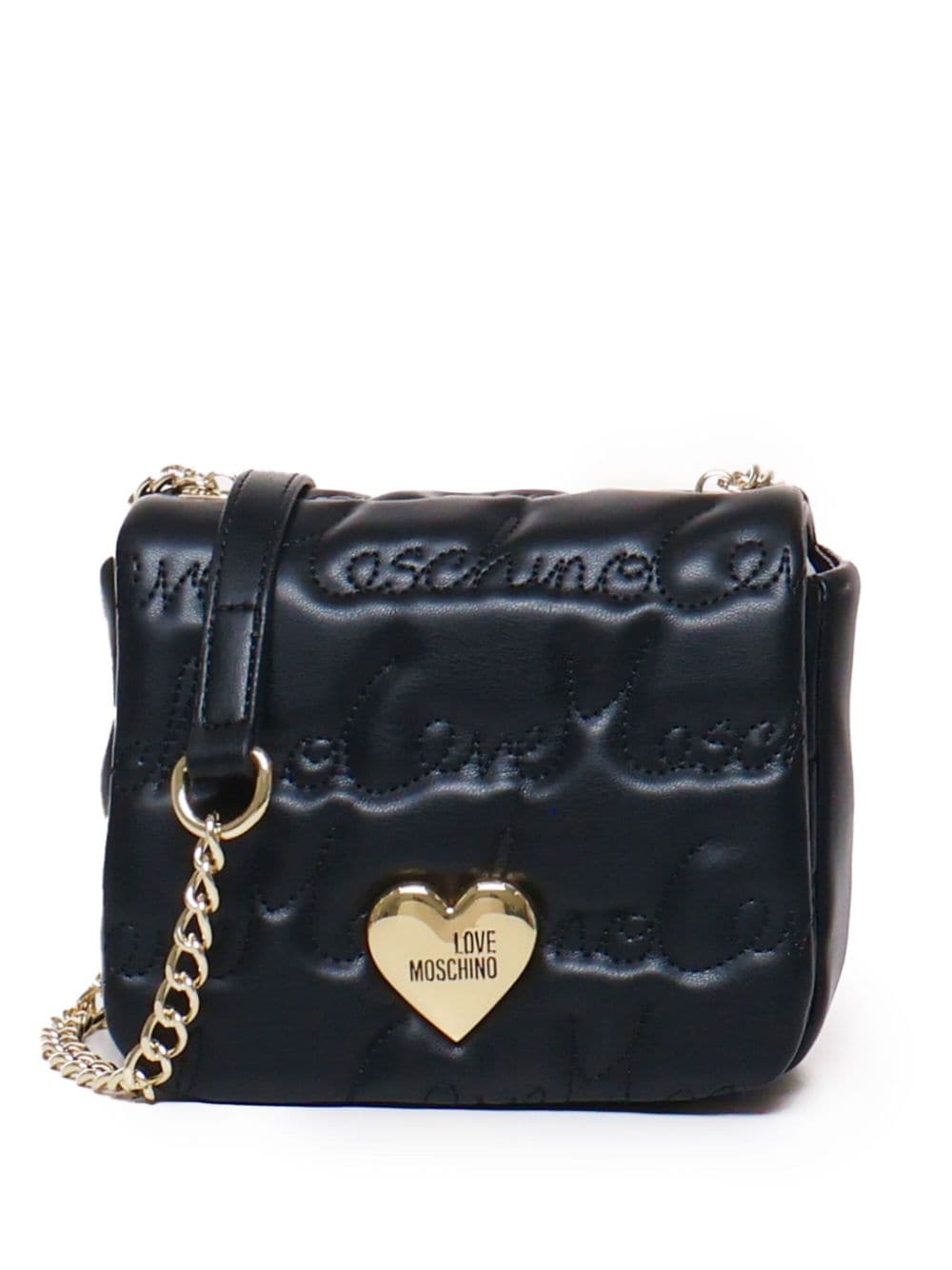 Love Moschino logo crossbody bag - Schwarz