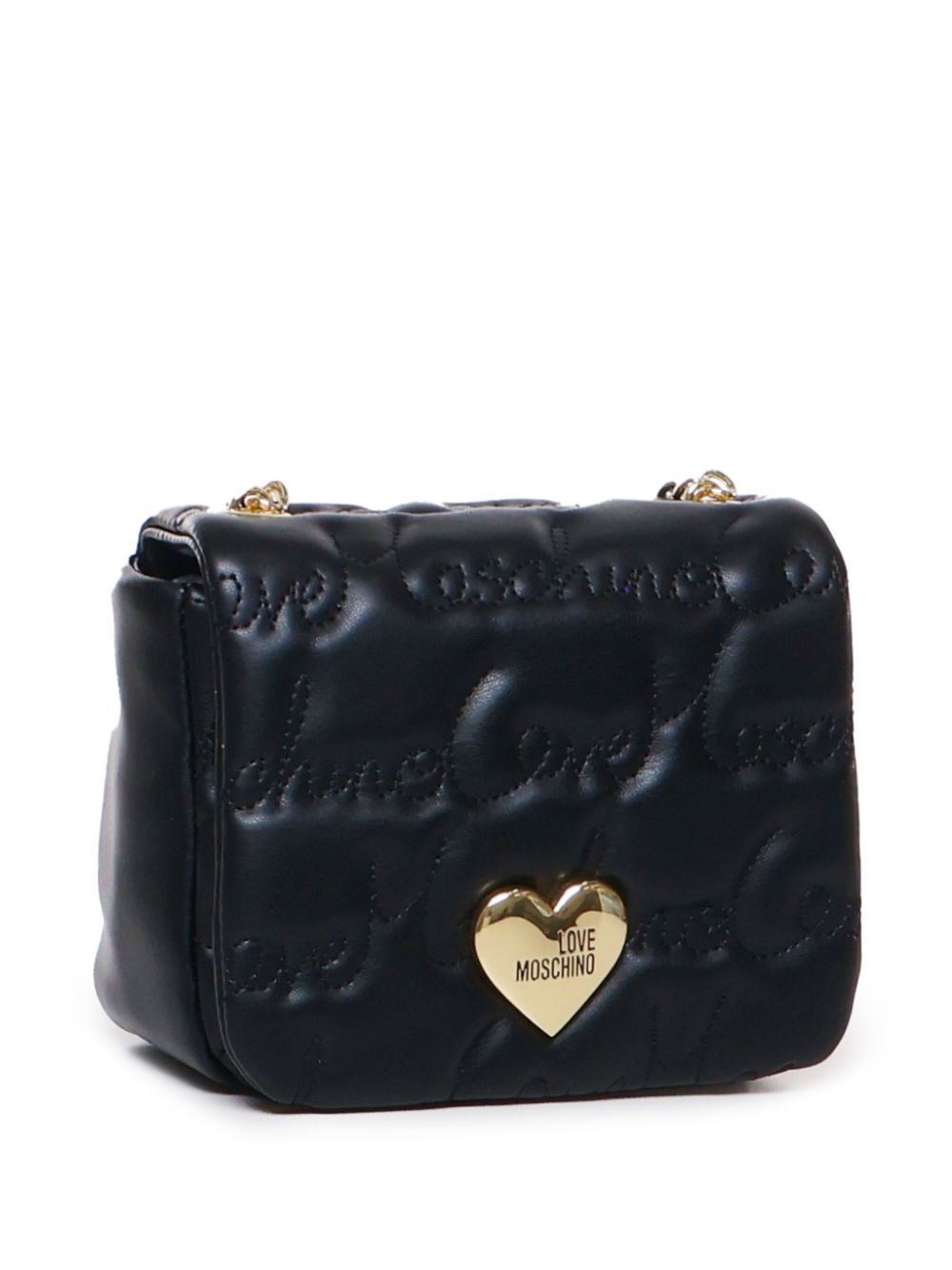 Shop Love Moschino Logo Crossbody Bag In Black