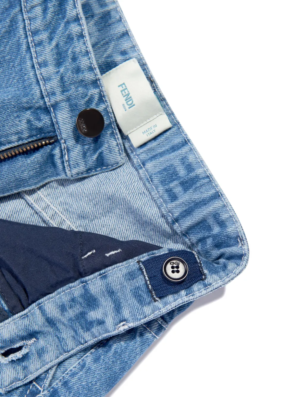 Fendi Kids FF spijkershorts Blauw