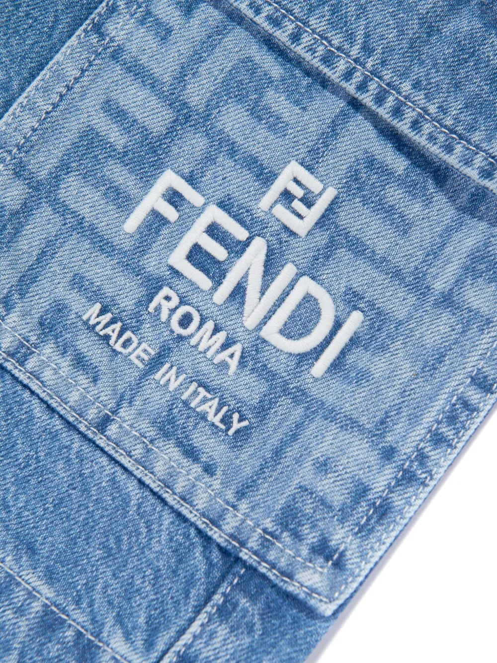 Fendi Kids FF spijkershorts Blauw