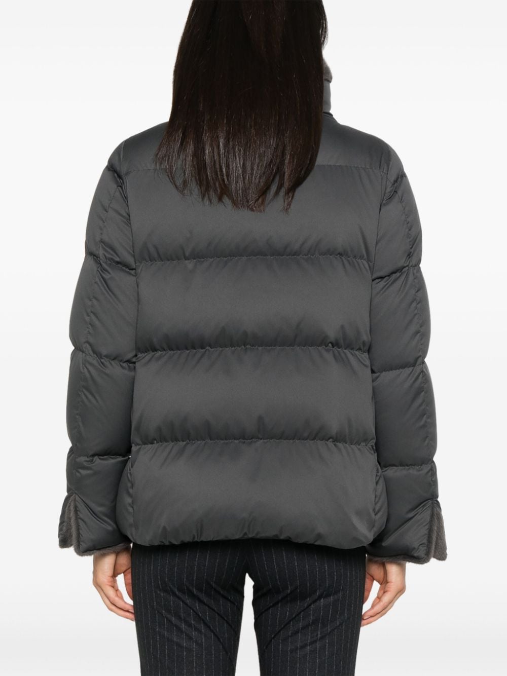 HERNO FAUX-FUR COLLAR PUFFER JACKET 