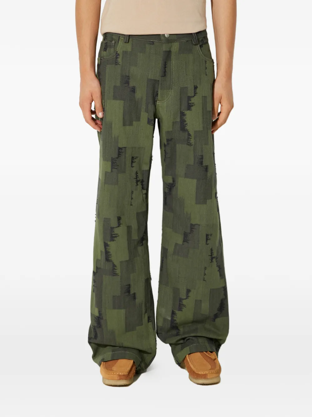 COUNTY OF MILAN geometric print trousers - Verde