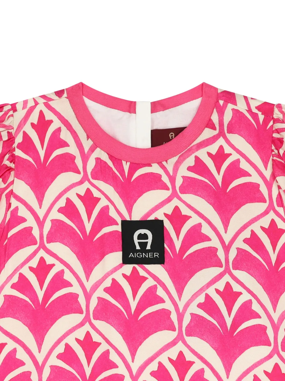 AIGNER LOGO-PATCH FLORAL-PRINT DRESS