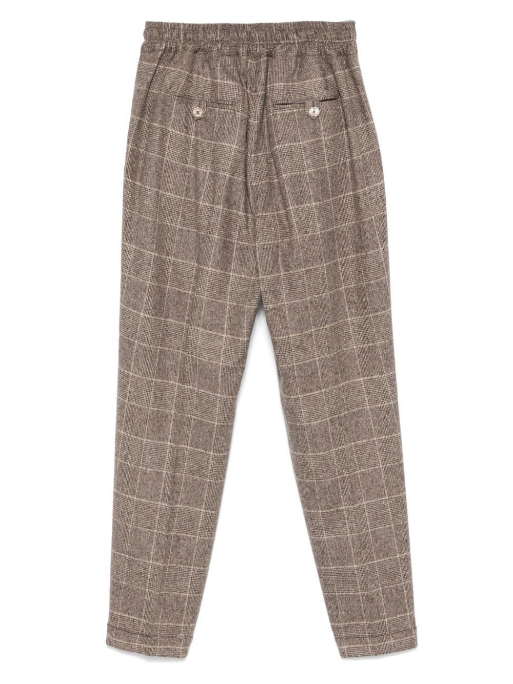 Kiton Geruite broek - Bruin