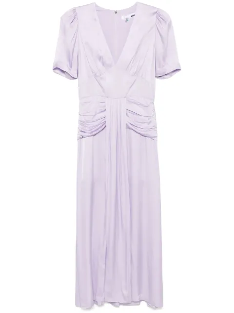 ROTATE BIRGER CHRISTENSEN vestido midi con diseño satindo y cuello en V