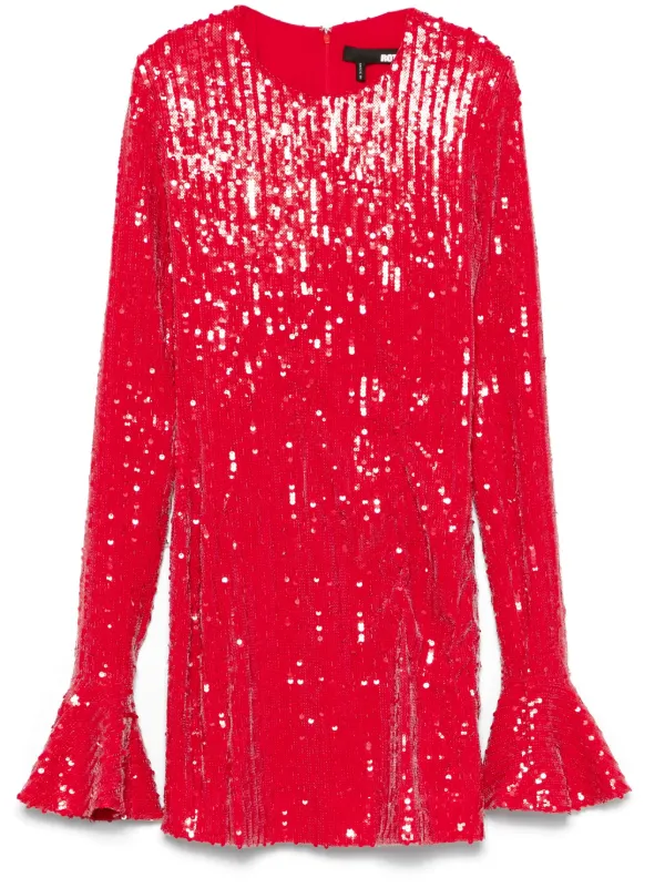 ワンピース ROTATE BIRGER CHRISTENSEN SEQUINED MINI DRESS ROTATE BIRGER CHRISTENSEN Sequined tulle mini wrap dress