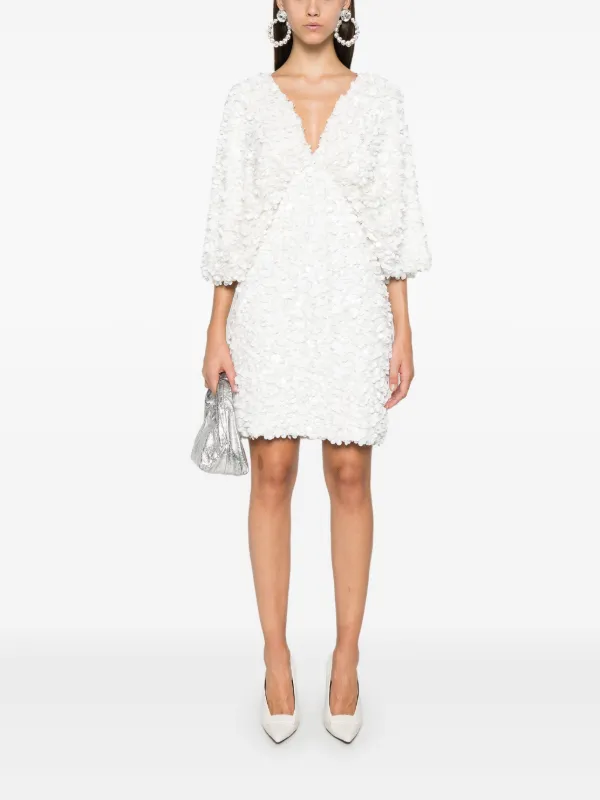 ROTATE BIRGER CHRISTENSEN Wide Sleeve Mini Dress | White