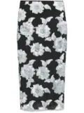 ROTATE BIRGER CHRISTENSEN floral-mesh pencil skirt - Black