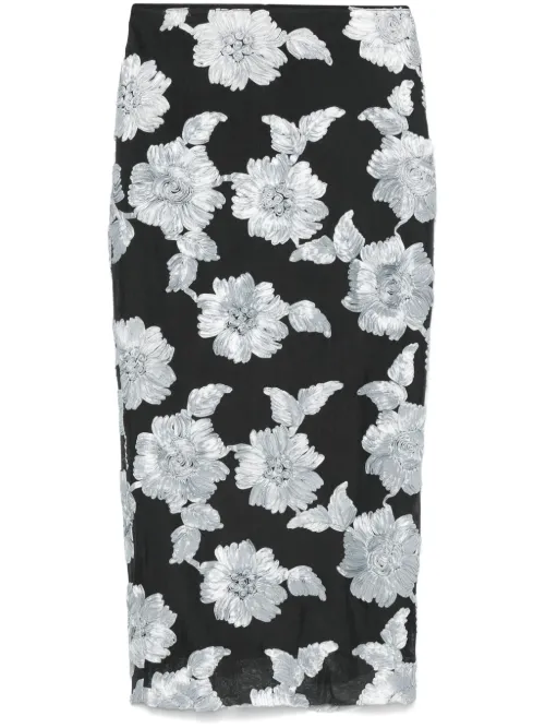 Jupe crayon à fleurs en mesh - ROTATE BIRGER CHRISTENSEN - Modalova