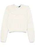 ROTATE BIRGER CHRISTENSEN lace-collar knit sweater - White