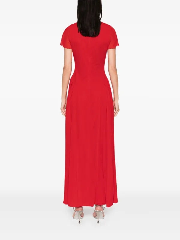 ROTATE BIRGER CHRISTENSEN V-neck Maxi Dress | Red | FARFETCH
