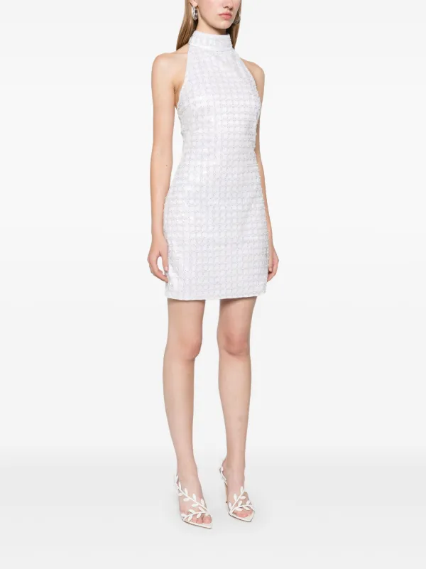 ROTATE BIRGER CHRISTENSEN Beaded Halterneck Mini Dress