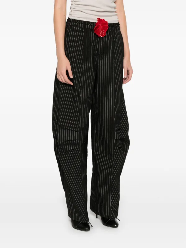 ROTATE BIRGER CHRISTENSEN Pinstripe Cargo Trousers | Black