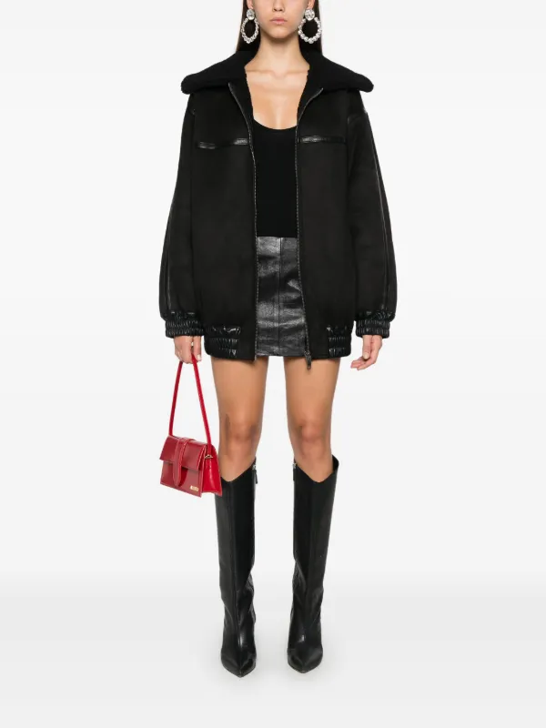 ブルゾン Rotate Birger Christensen Faux Leather Bomber Jacket ROTATE BIRGER CHRISTENSEN Faux Leather Bomber Jacket in
