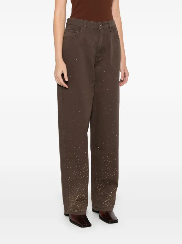 ROTATE BIRGER CHRISTENSEN rhinestone-embellished wide-leg Jeans