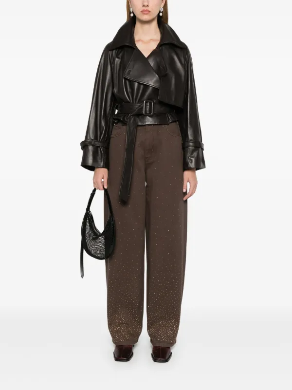 ROTATE BIRGER CHRISTENSEN rhinestone-embellished wide-leg