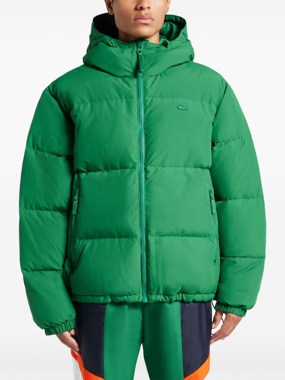 Shop Lacoste Water-repellent Quilted Jacket In Grün