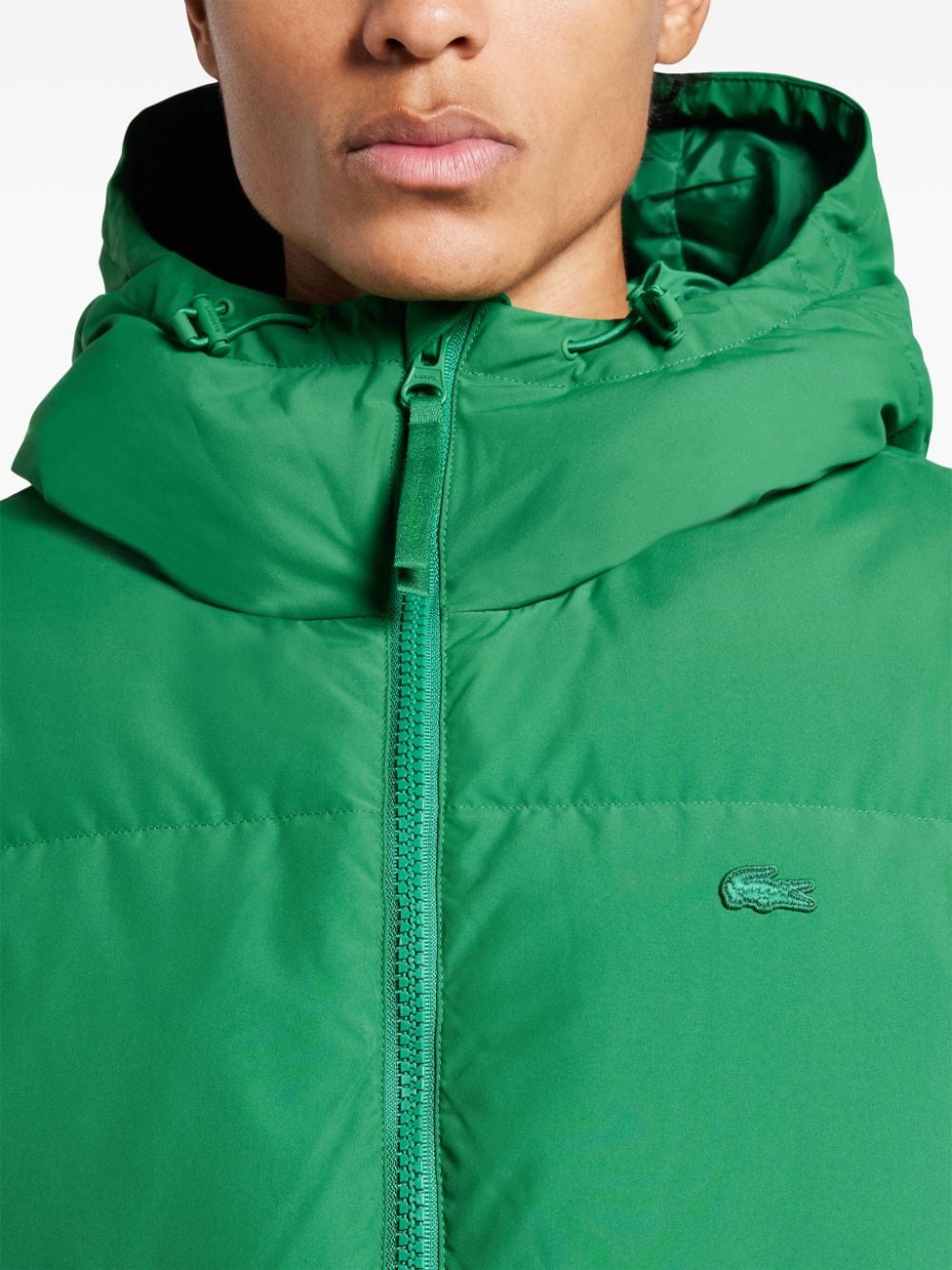 Shop Lacoste Water-repellent Quilted Jacket In Grün