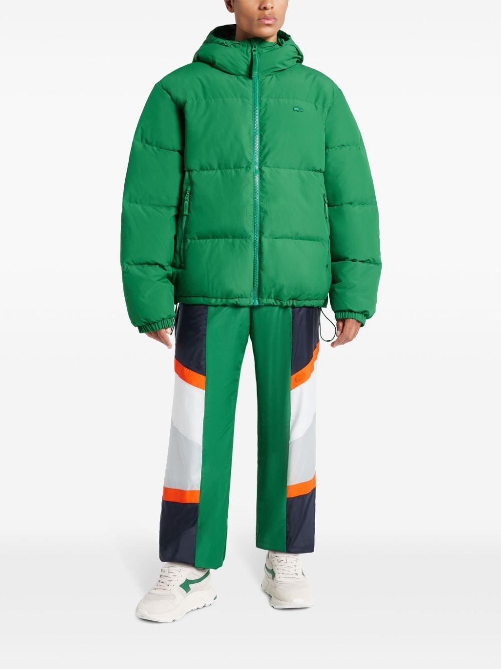 Shop Lacoste Water-repellent Quilted Jacket In Grün