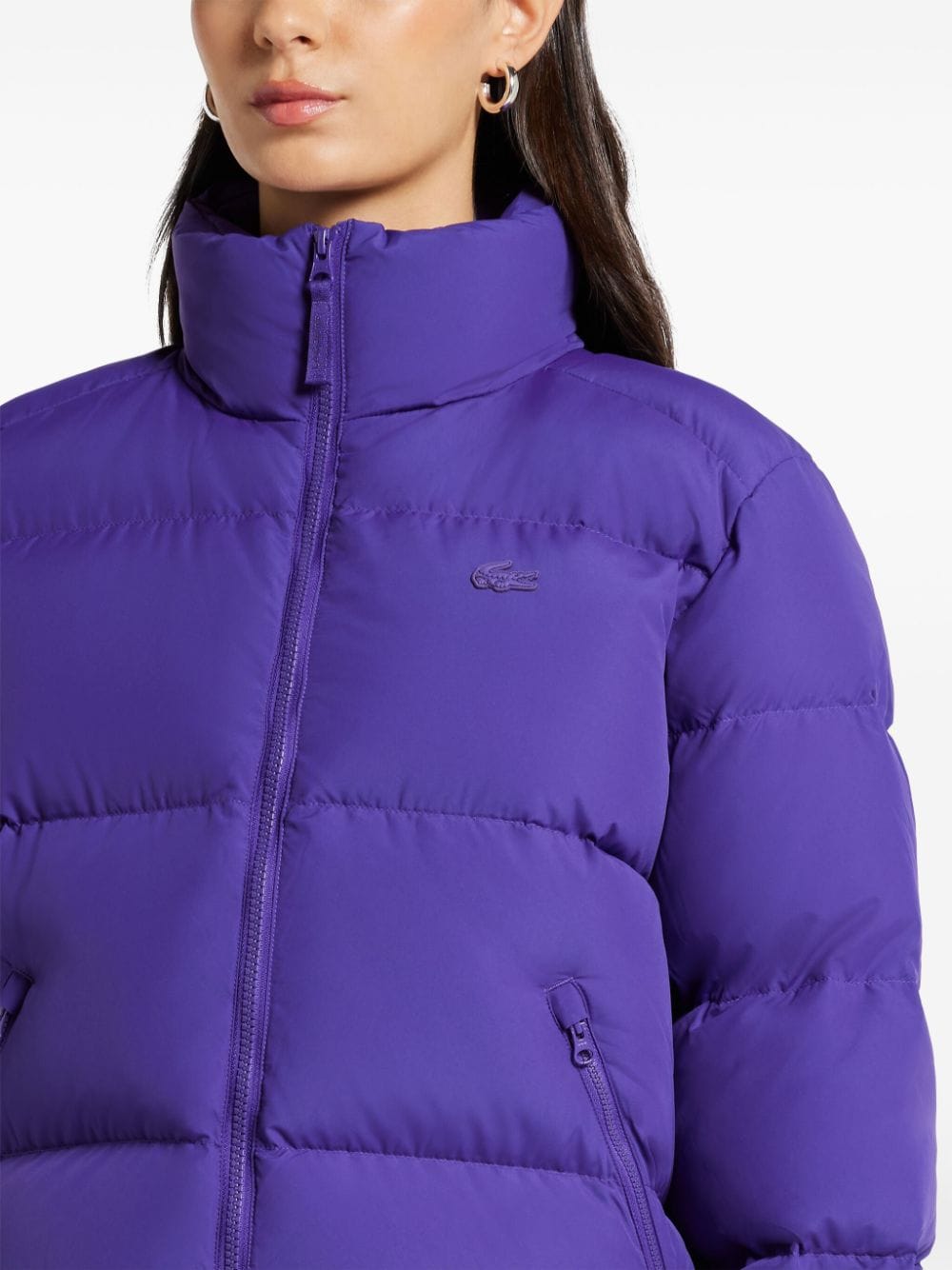 Shop Lacoste Collapsible Puffer Jacket In Purple