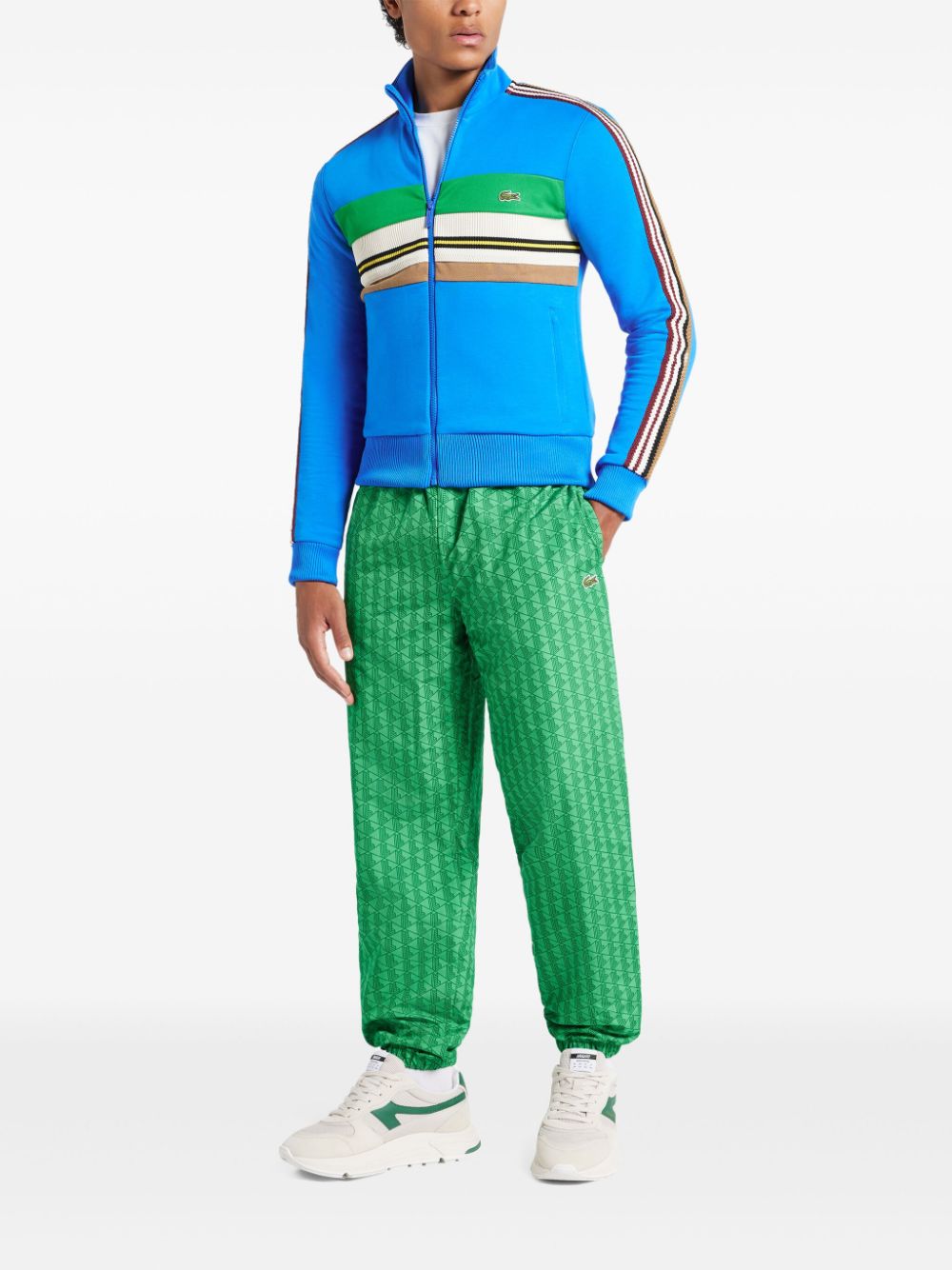 Lacoste monogram-print track pants - Groen