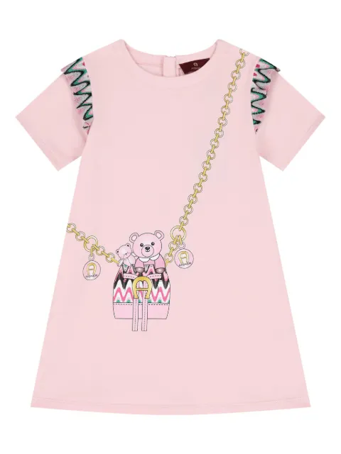 Aigner Kids فستان قطن جيرسي بطبعة جرافيك