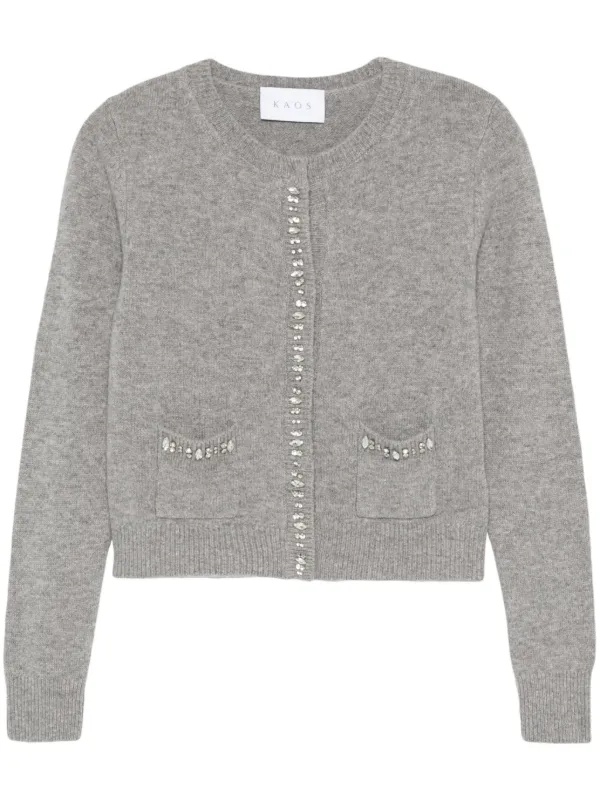 Kaos crystal embellished Cardigan Grey FARFETCH AE