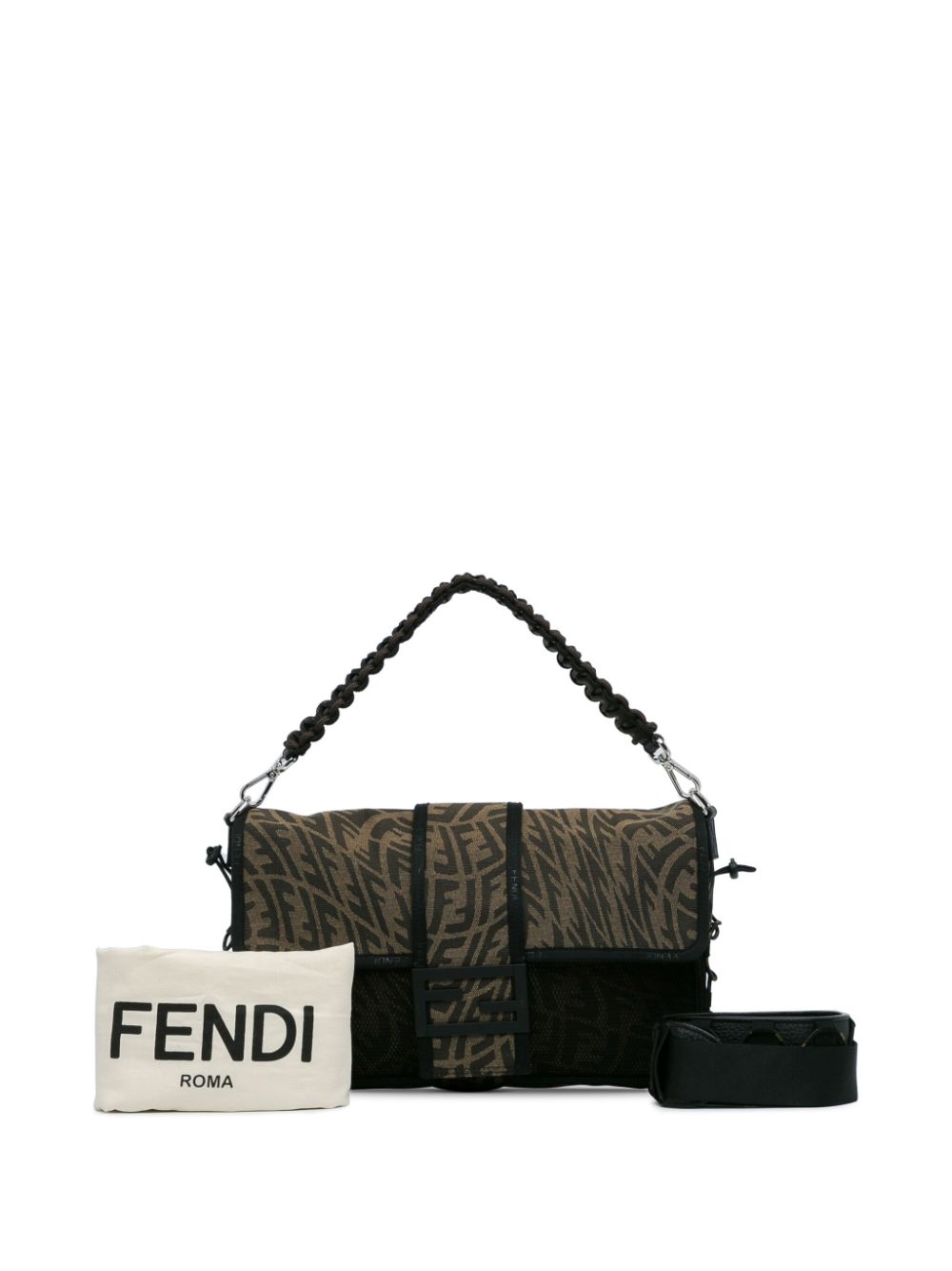 Fendi 2010-2023 Large Zucca Vertigo Mesh Baguette satchel