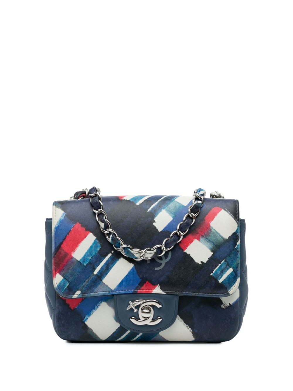 CHANEL 2016 Mini Square Classic Printed Lambskin Airlines Flap crossbody bag Women