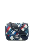 CHANEL Pre-Owned 2016 Mini Square Classic Printed Lambskin Airlines Flap crossbody bag - Blue