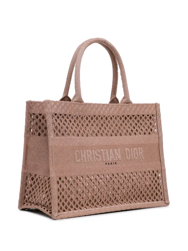 Christian Dior Pre Owned 2020 Medium Mesh Book Tote Bag Pink FARFETCH CA