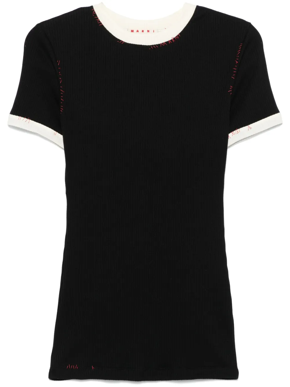 Marni Geribbeld T-shirt Zwart