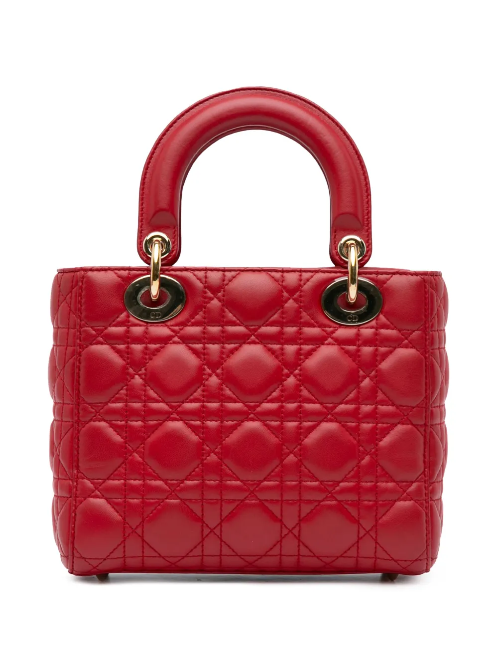 Christian Dior Pre-Owned 2016 kleine leren Cannage My ABCDior Lady Dior boekentas - Rood