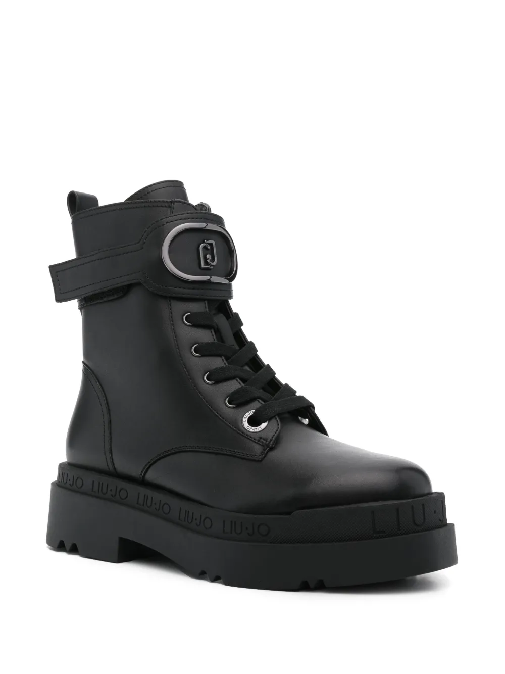 LIU JO Leather Platform Boots Black FARFETCH RO