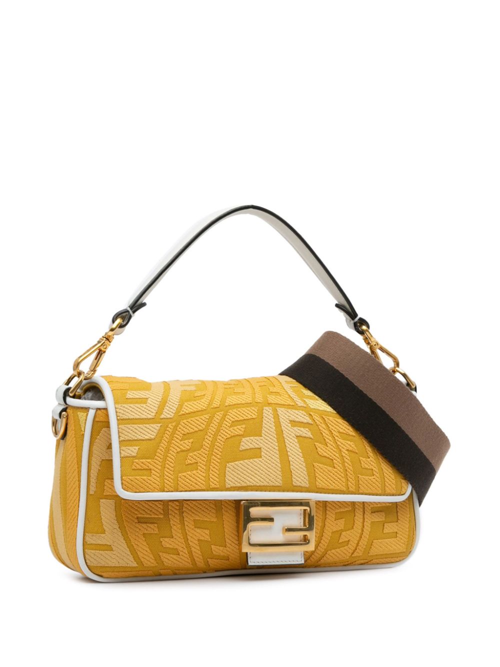 Fendi 2021 Sarah Coleman FF Canvas Fisheye Baguette satchel