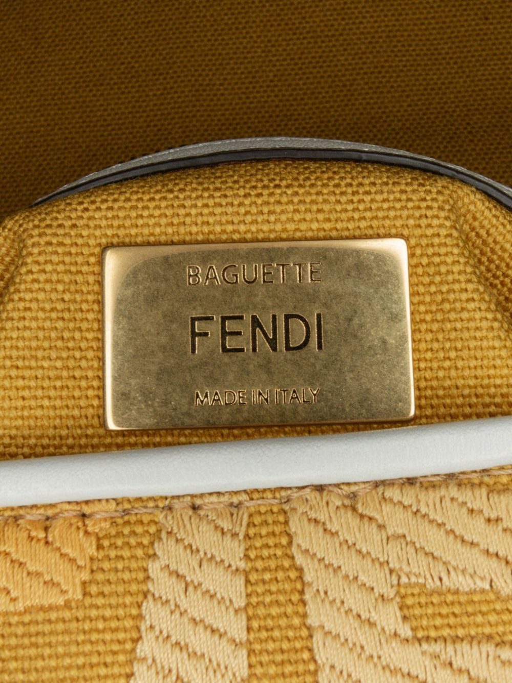 Fendi 2021 Sarah Coleman FF Canvas Fisheye Baguette satchel