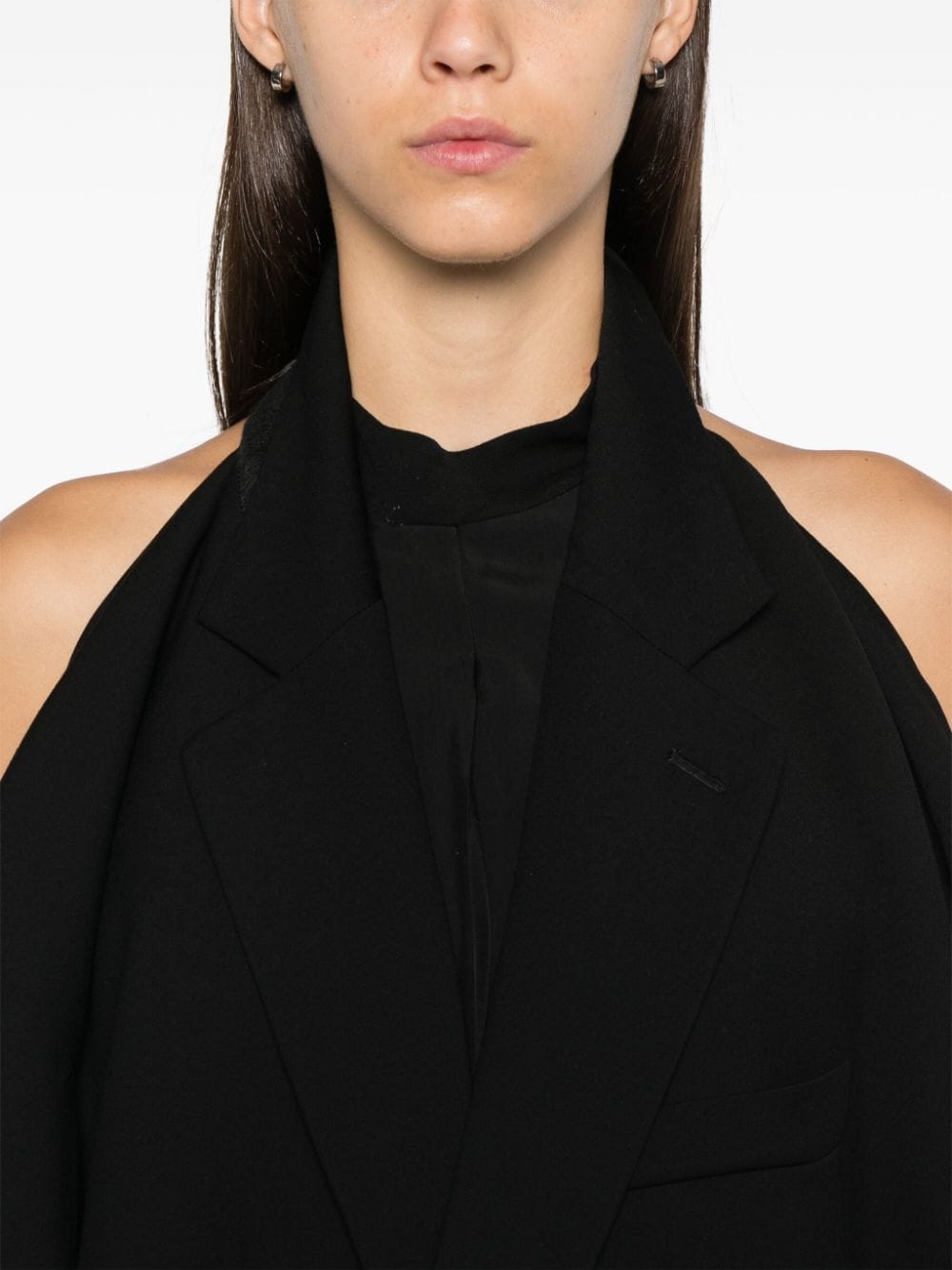 Shop Balenciaga Suspended Tailored Dress In Black