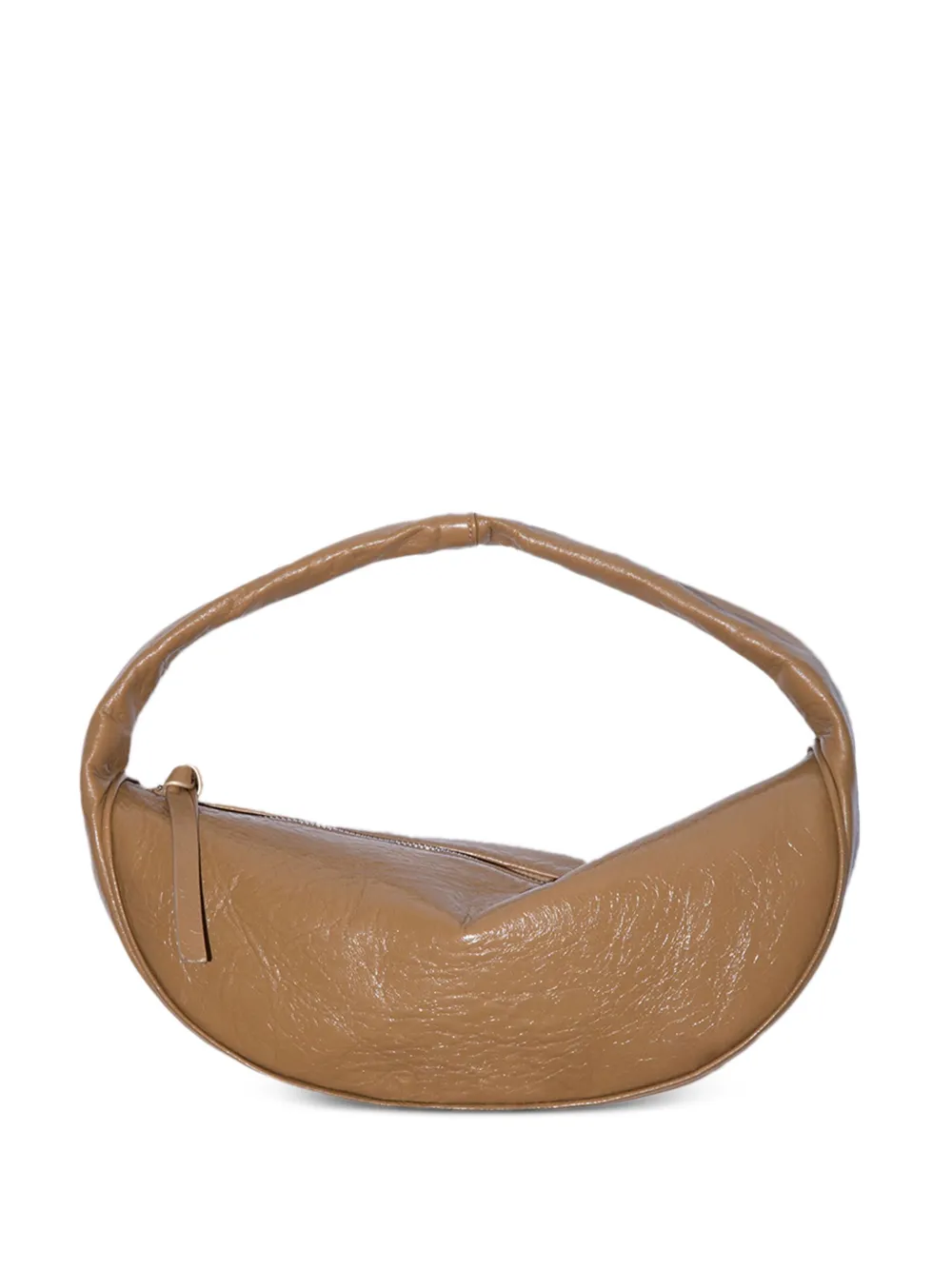 BY FAR Cush Sparrow leather creased shoulder bag - Neutrals