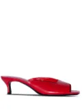 BY FAR 50mm Wendy leather creased mules - Red