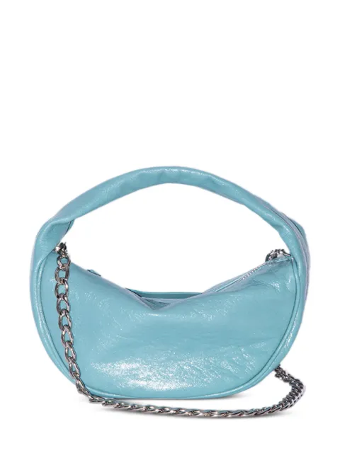 BY FAR mini Cush Cadet creased leather shoulder bag MWBTH014LL002BL052PL - 0